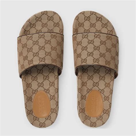 brown gucci slides men's|discount gucci slides for men.